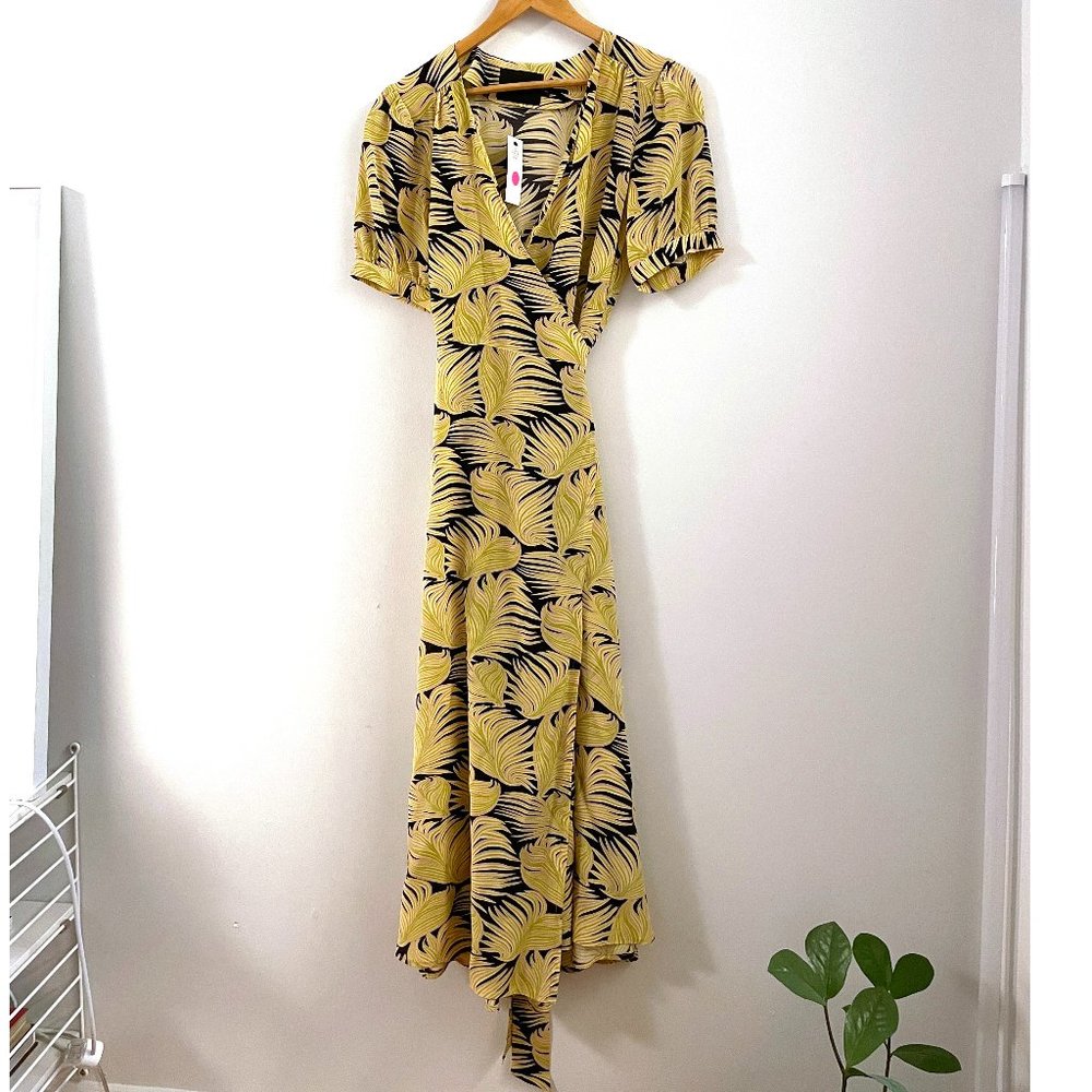 No. 6 Store Lucia Silk Wrap Dress in Fern print, BNWT